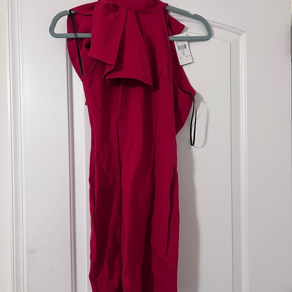 Fashion Nova Red Ruffle Butter Dress